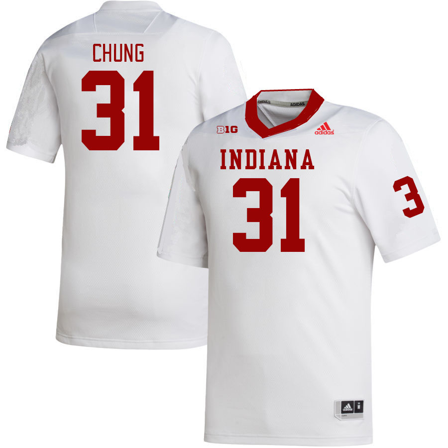 Men #31 Anthony Chung Indiana Hoosiers College Football Jerseys Stitched Sale-White
